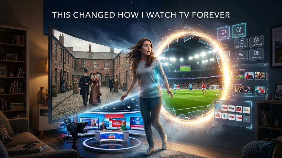 Immersive British IPTV experience with multi-screen digital interface